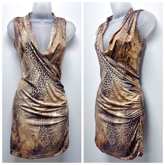 Savee Couture Leopard Print Bodycon Dress Sleeveless Size Small - Picture 8 of 8